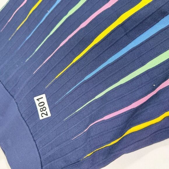 Maeve Midi Skirt Womens Small Blue Rainbow Pleated Contrast Classic Career - Picture 7 of 9